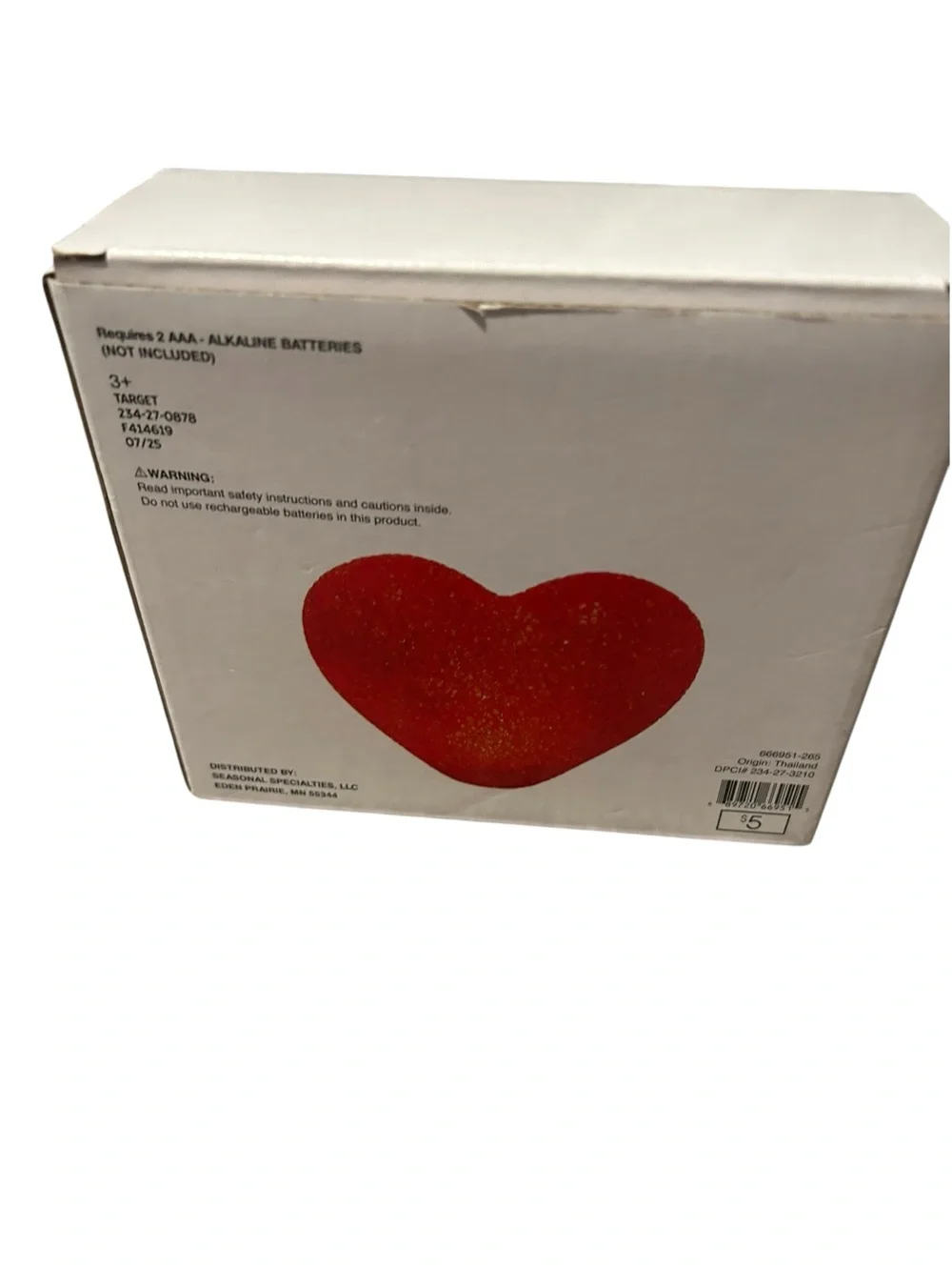 Red LED Heart Accent - Warm White Indoor Light